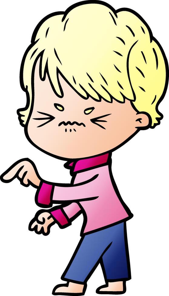 cartoon frustrated woman vector