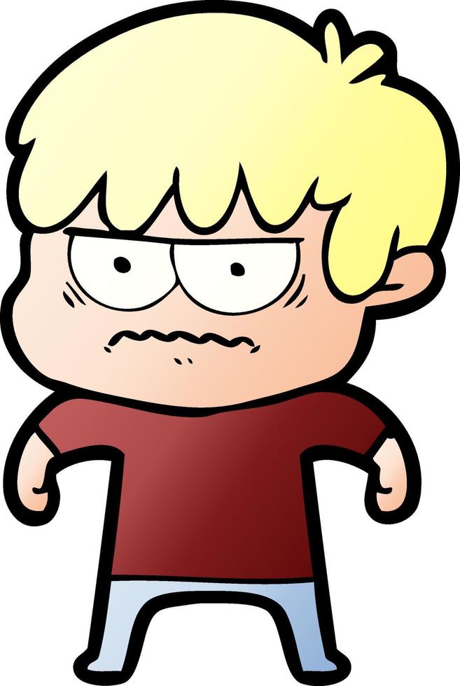 annoyed cartoon boy vector