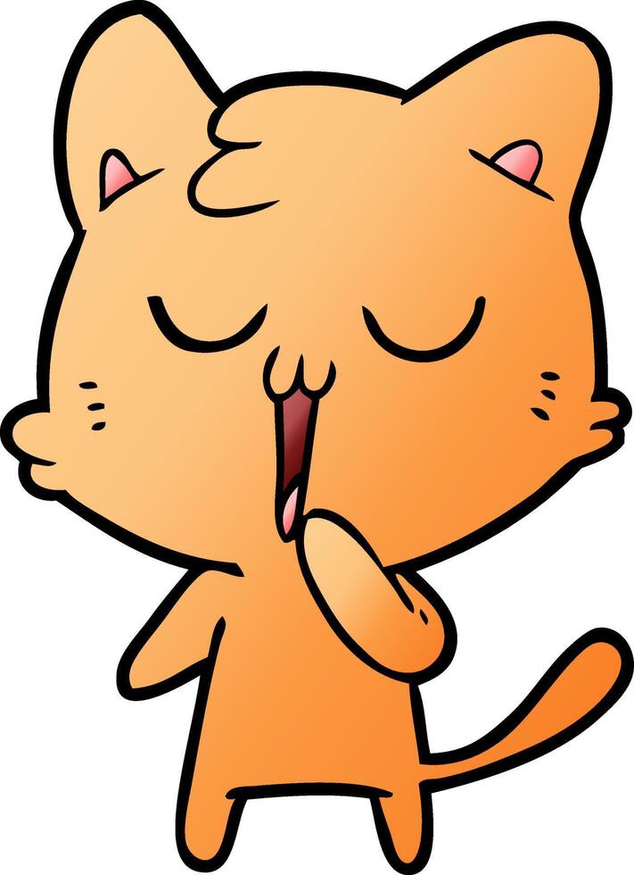 cartoon cat yawning vector