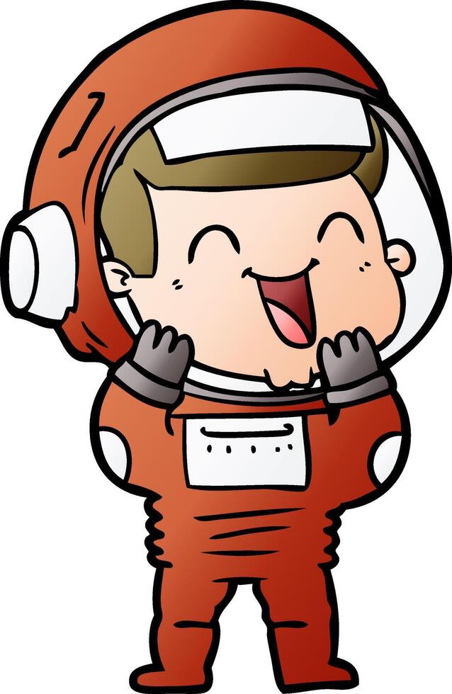 happy cartoon astronaut vector