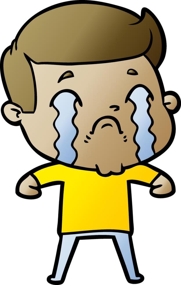 cartoon man crying vector