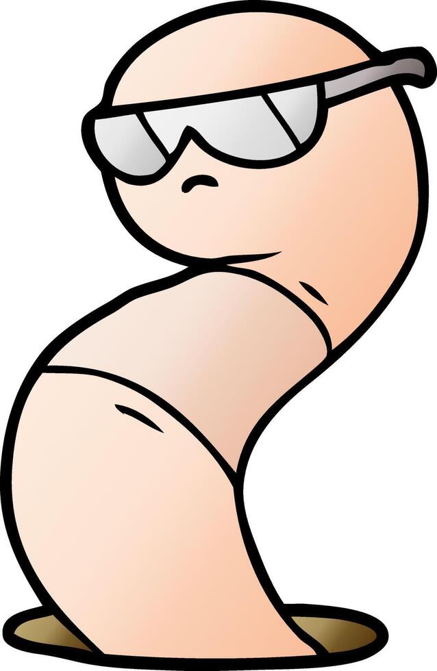 cartoon cool worm vector