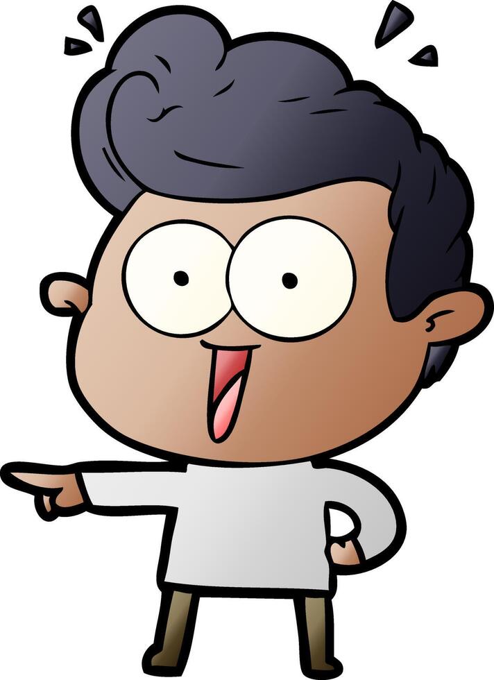 cartoon excited man vector