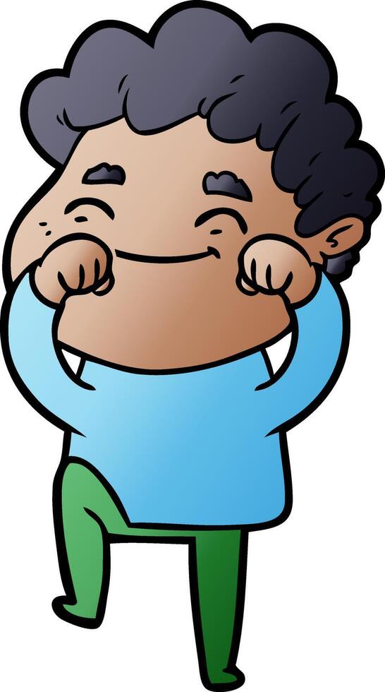 cartoon friendly man vector