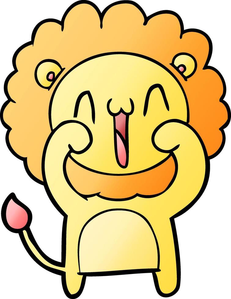 León feliz de dibujos animados vector