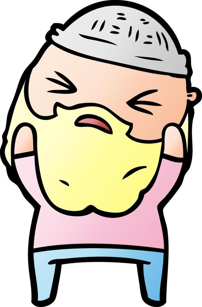 cartoon man with beard vector