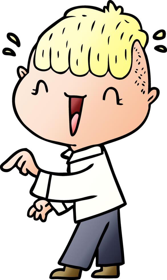 cartoon happy boy surprised vector