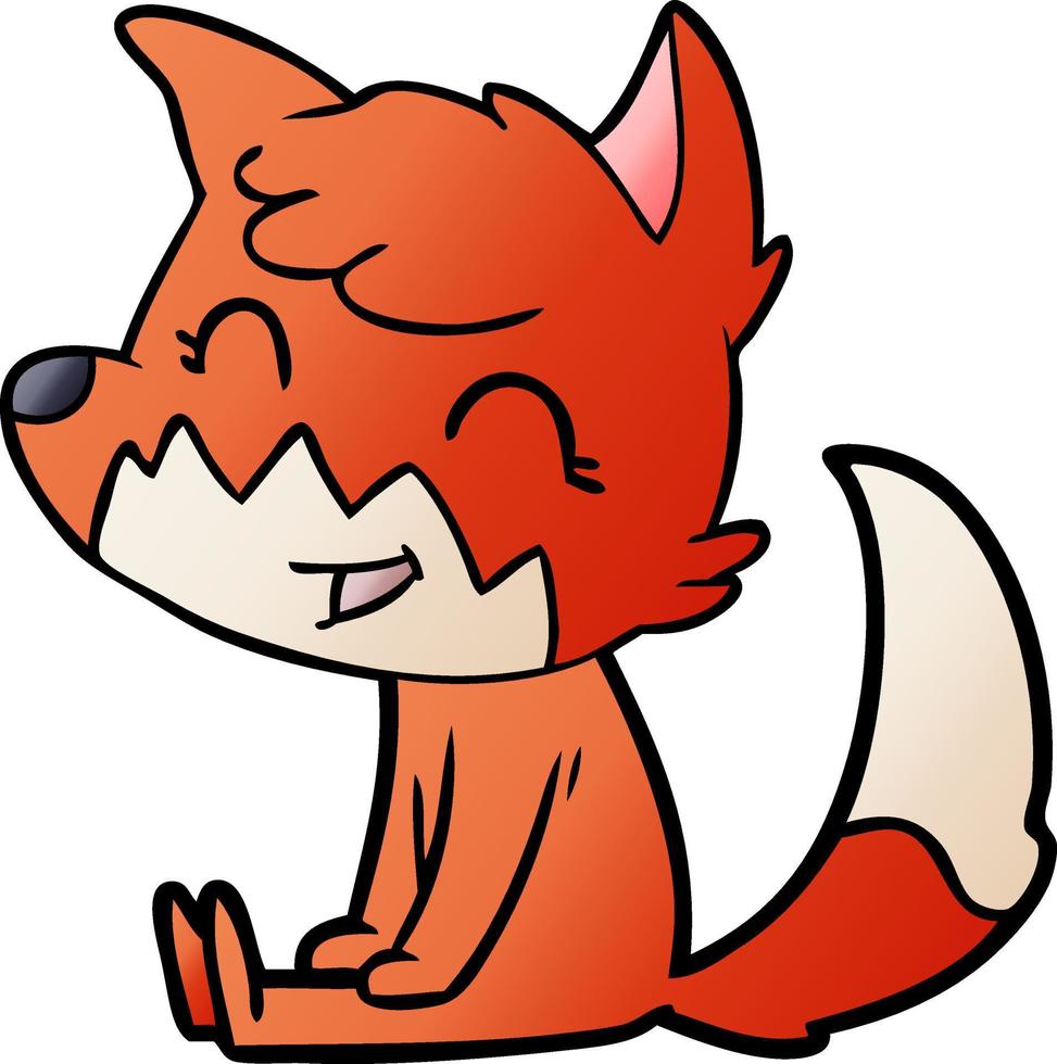 happy cartoon fox vector