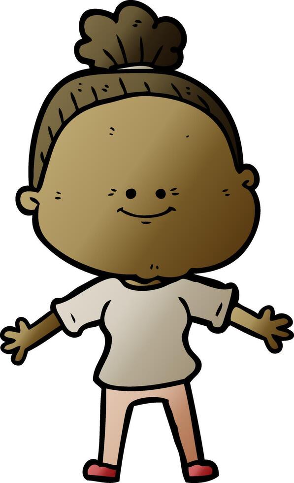 cartoon happy old woman vector