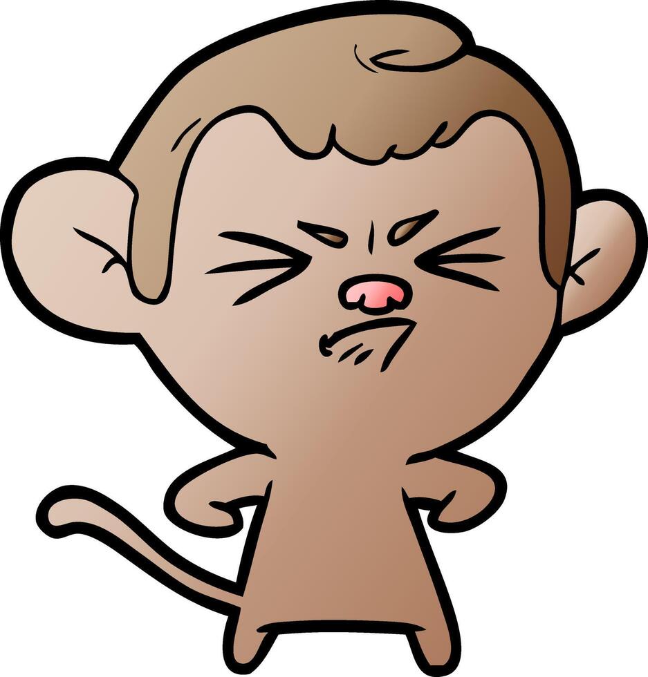 cartoon angry monkey vector