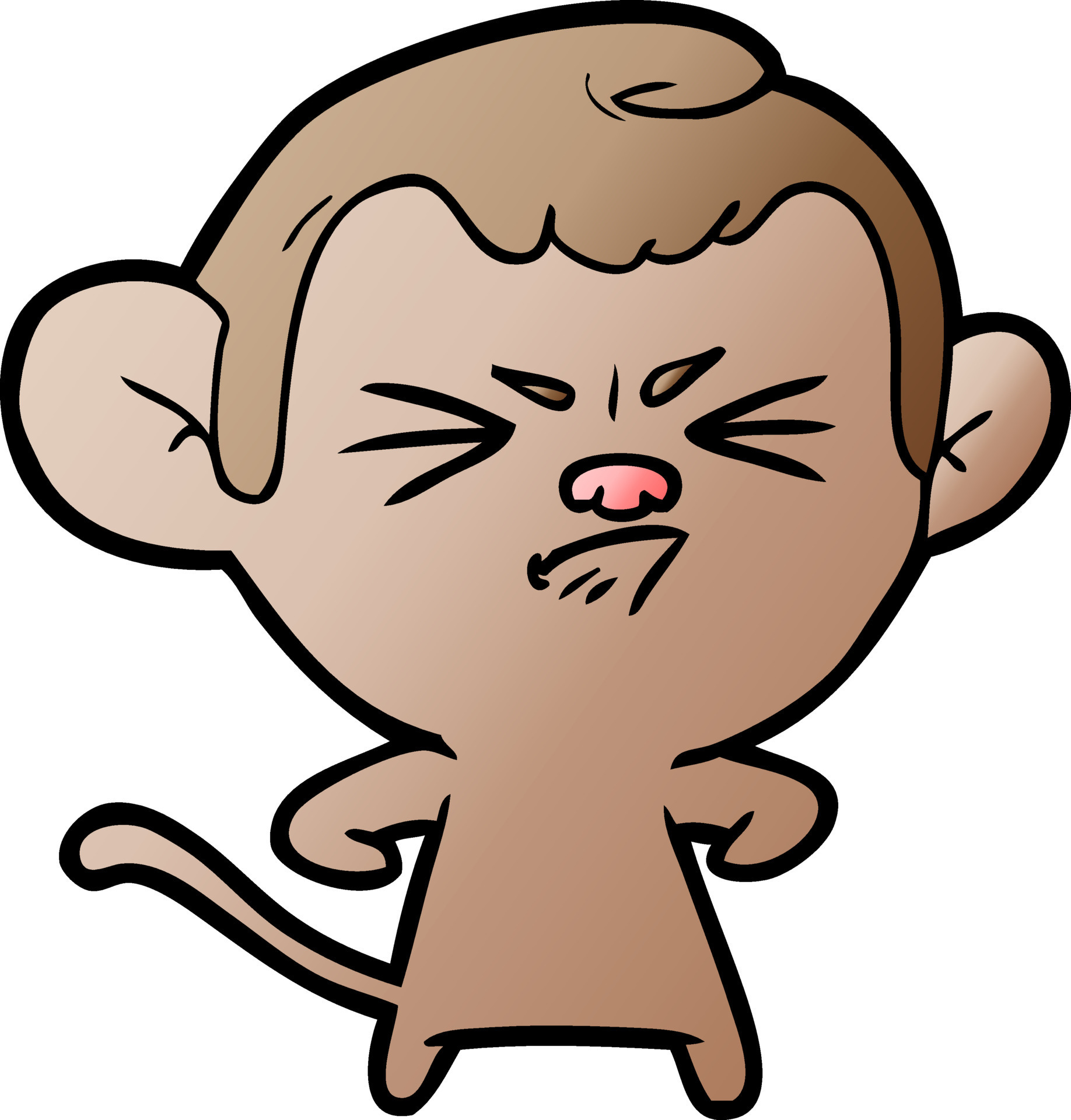 cartoon angry monkey 12546692 Vector Art at Vecteezy