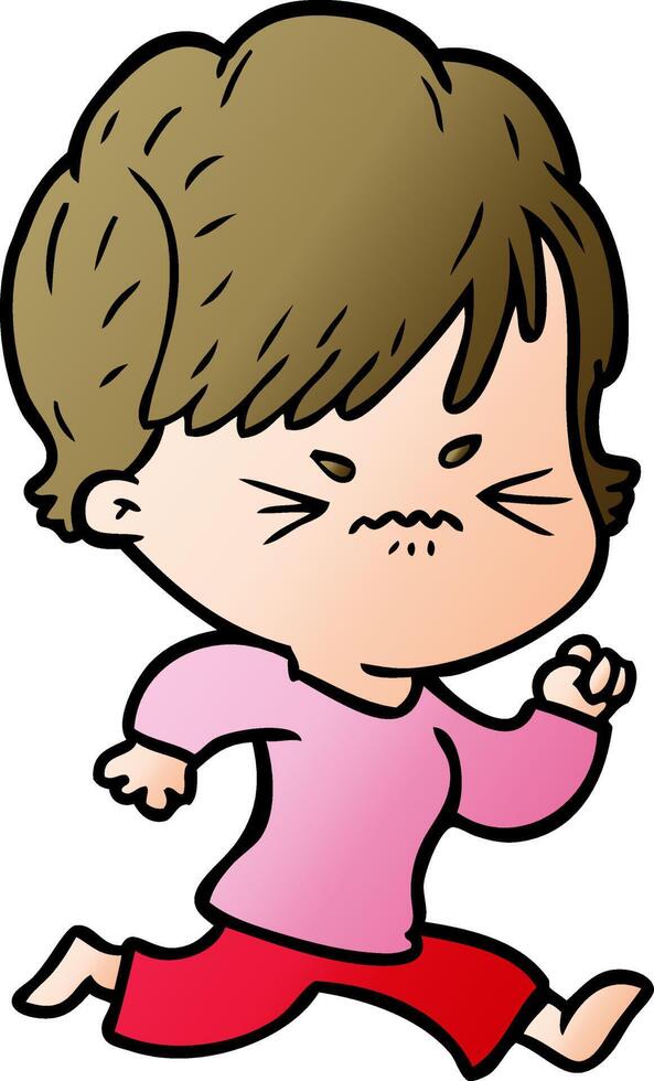 cartoon frustrated woman vector