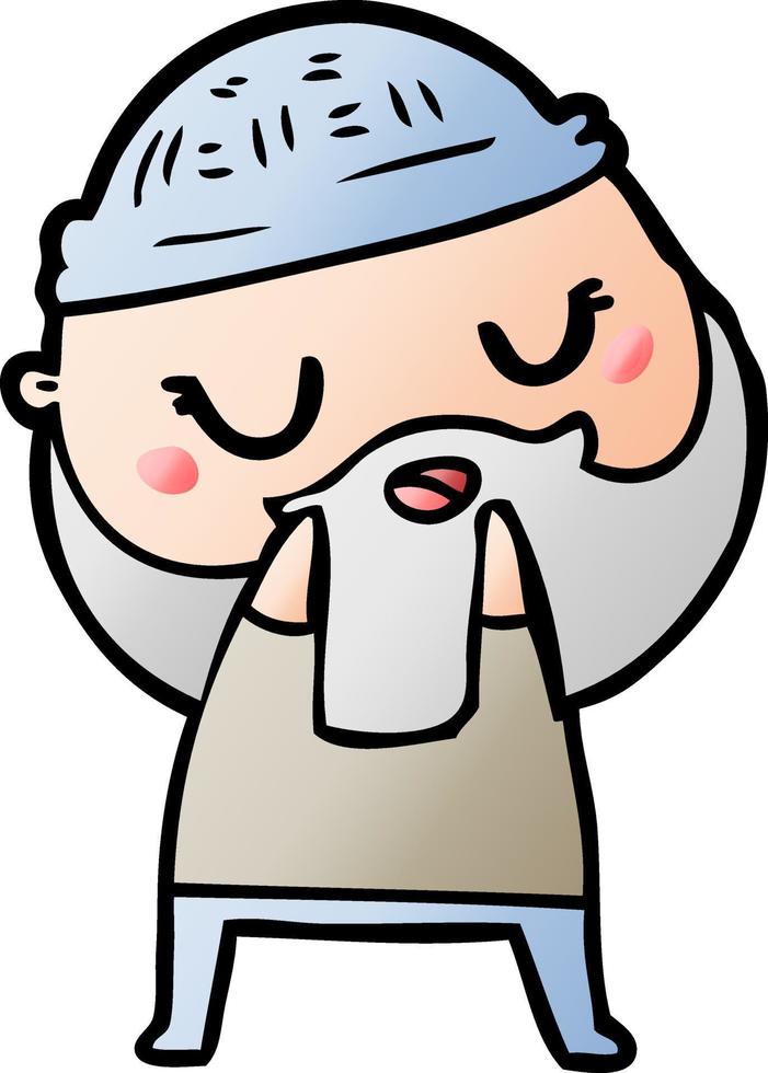 cute cartoon man with beard vector