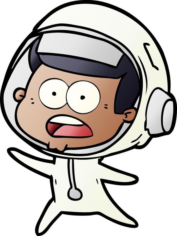 astronauta sorprendido de dibujos animados vector