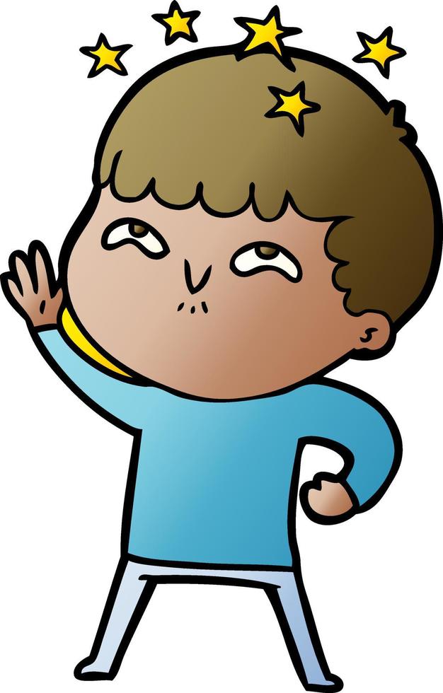 niño asombrado de dibujos animados vector