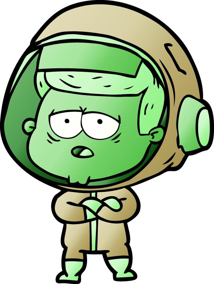 astronauta cansado de dibujos animados vector