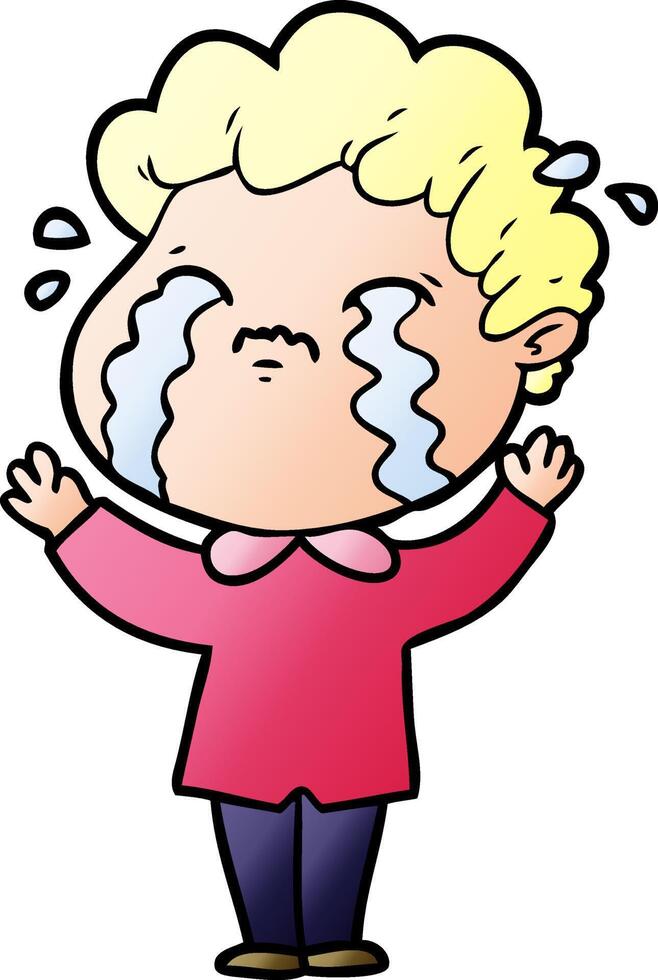 cartoon man crying vector