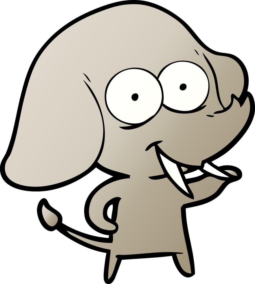 happy cartoon elephant vector