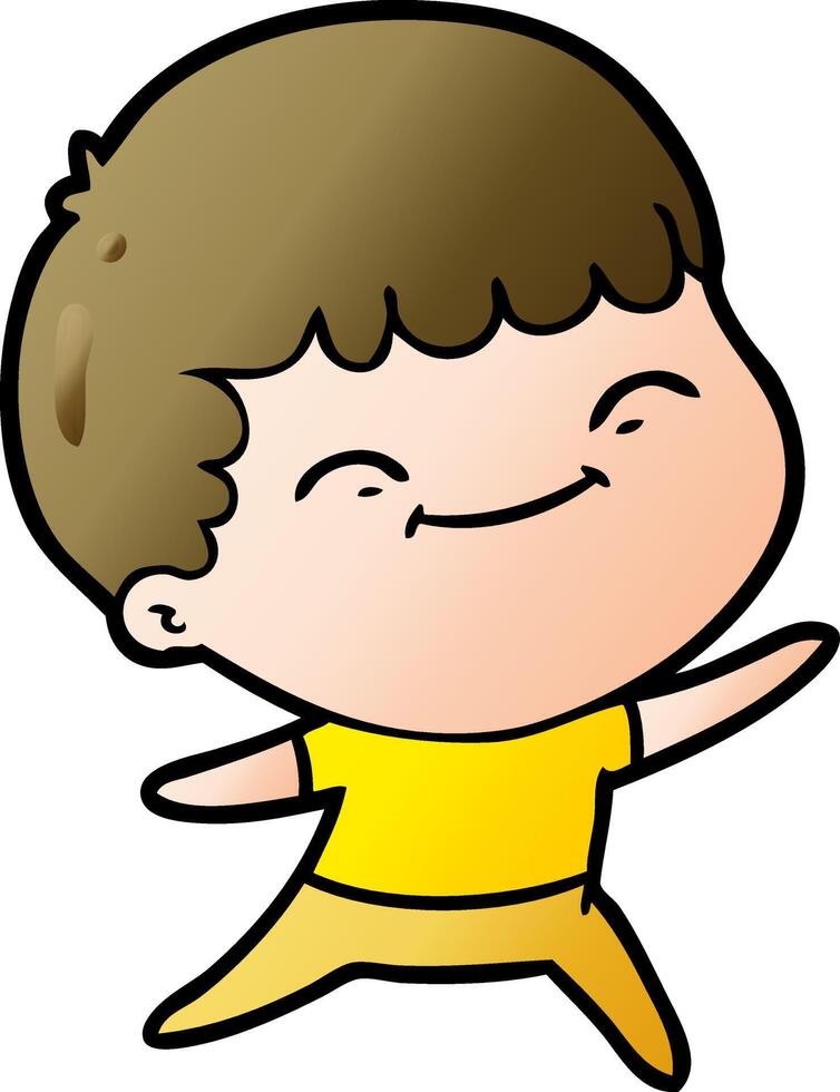 niño feliz de dibujos animados vector