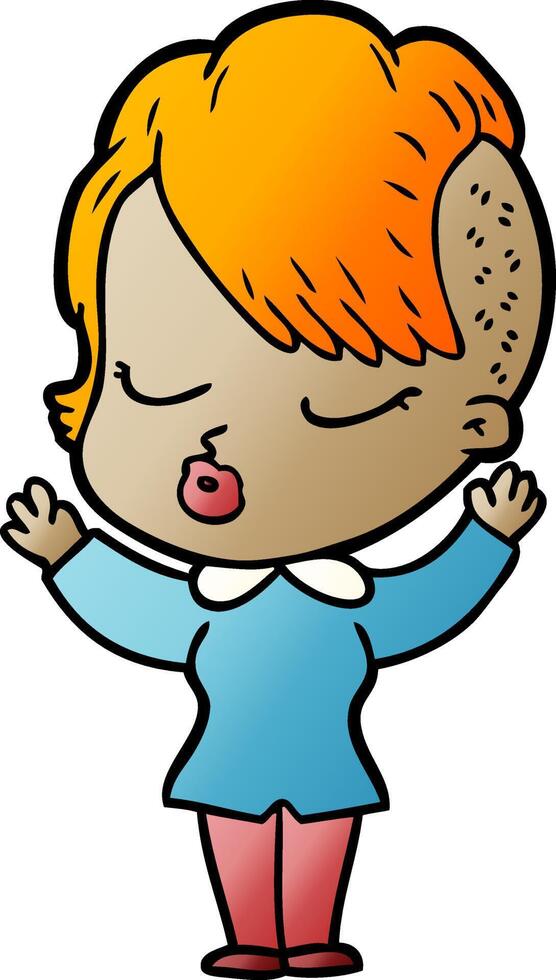 cartoon pretty hipster girl vector