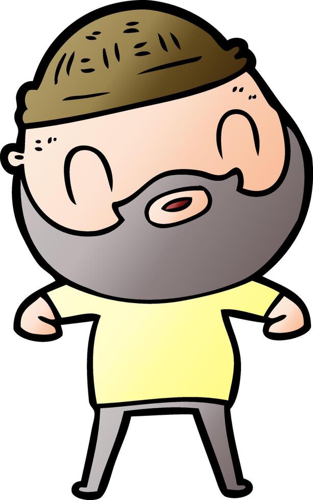 cartoon bearded man vector