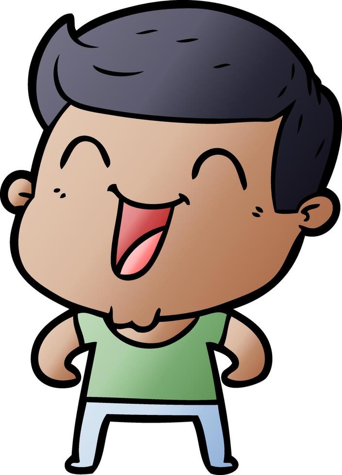 cartoon man laughing vector