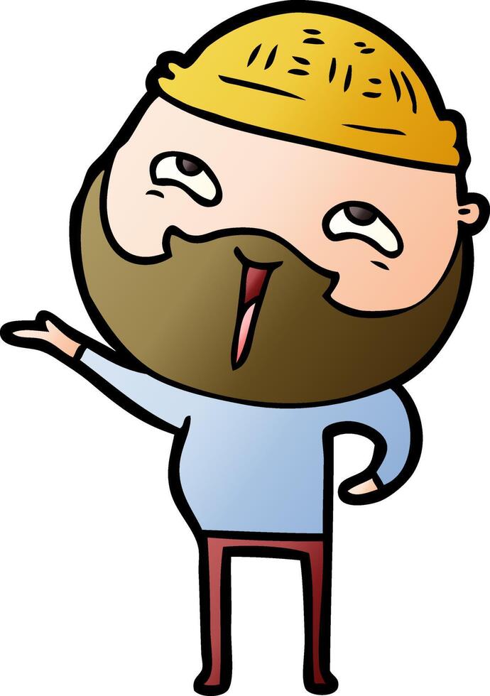 cartoon happy bearded man vector
