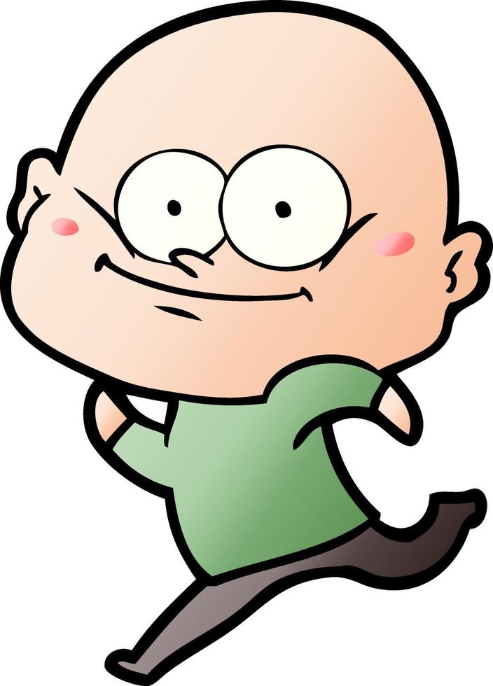 cartoon bald man staring vector