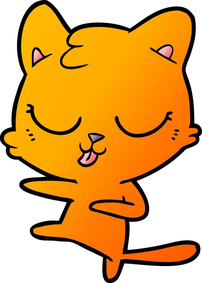 cartoon cat hissing vector