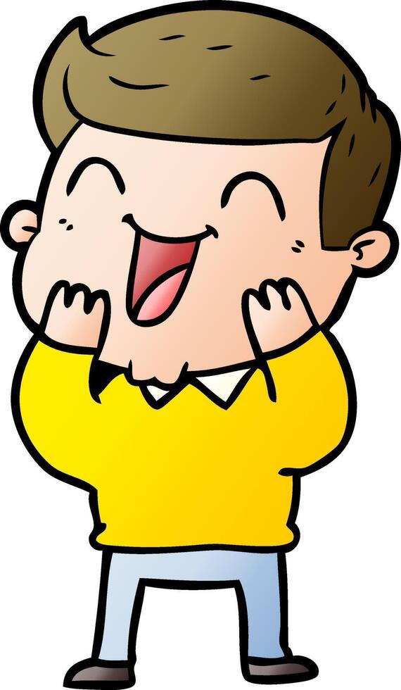 cartoon man laughing vector