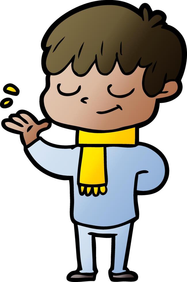 niño feliz de dibujos animados vector