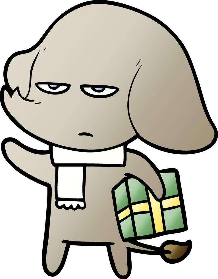 annoyed cartoon elephant vector