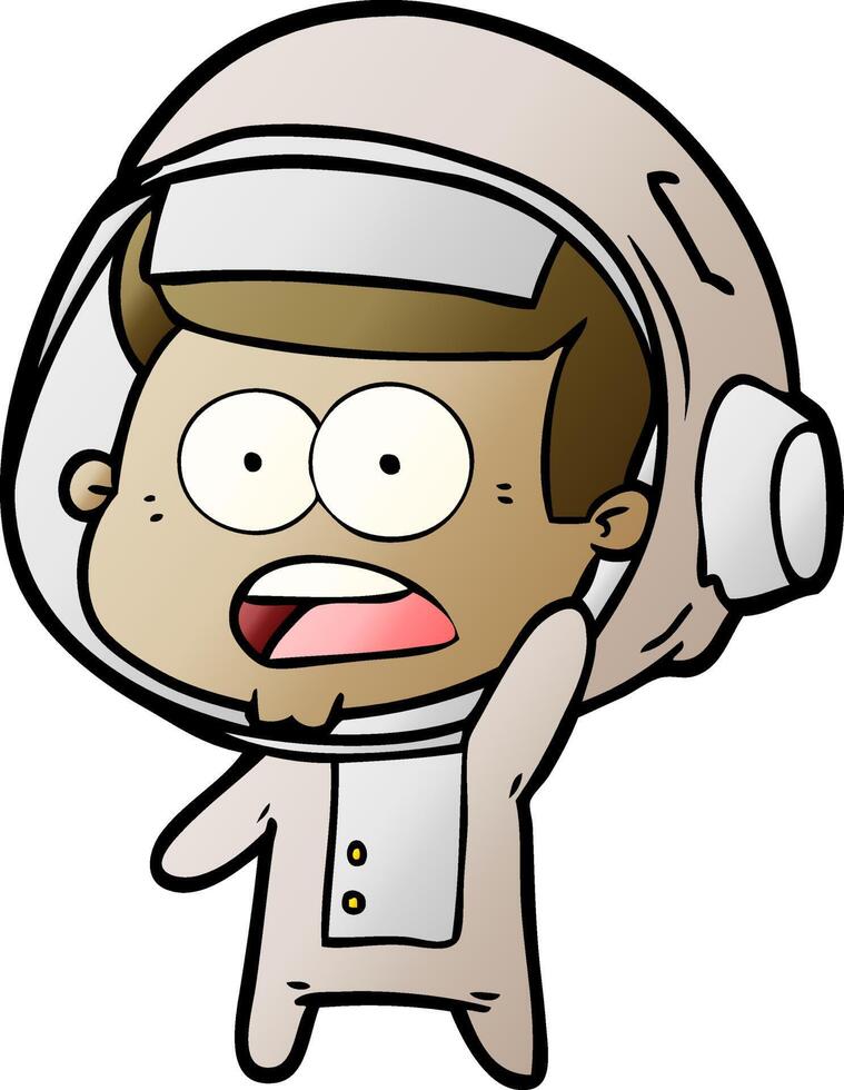 cartoon surprised astronaut vector