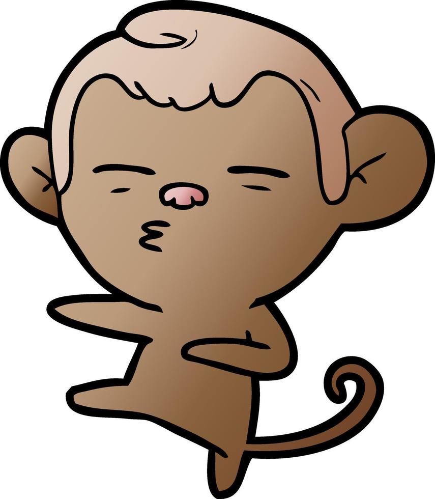 cartoon suspicious monkey vector