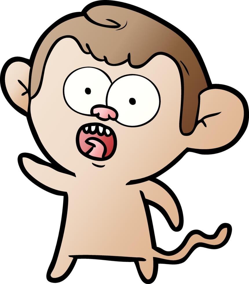 cartoon shocked monkey vector