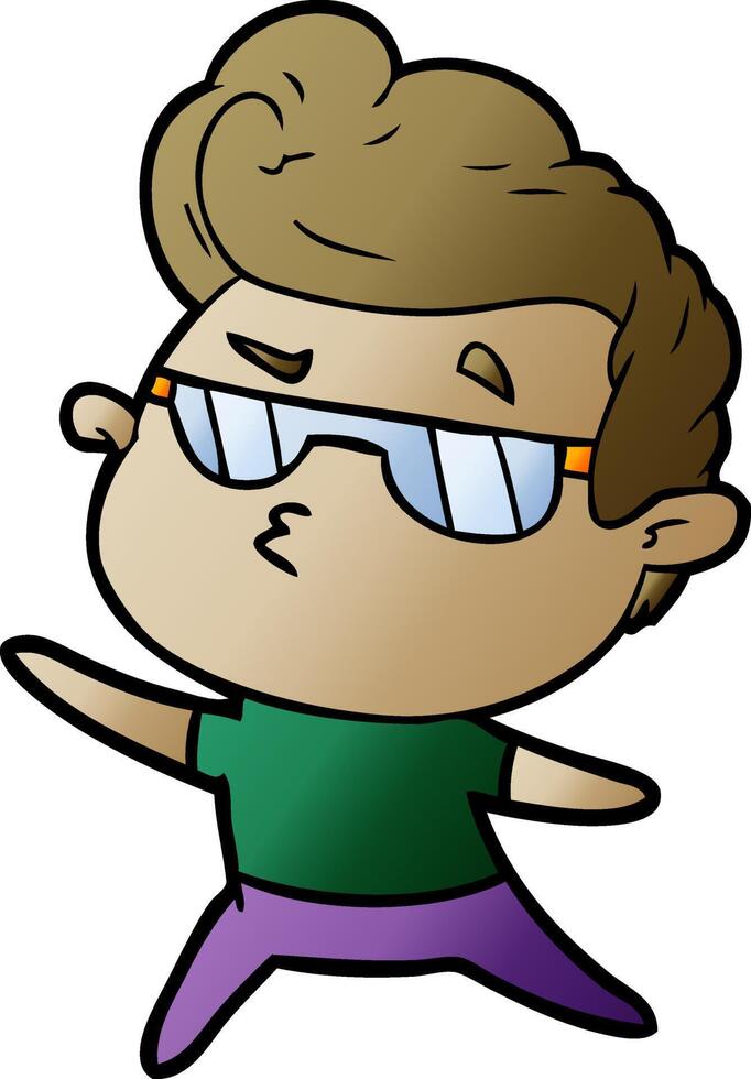 cartoon cool guy vector