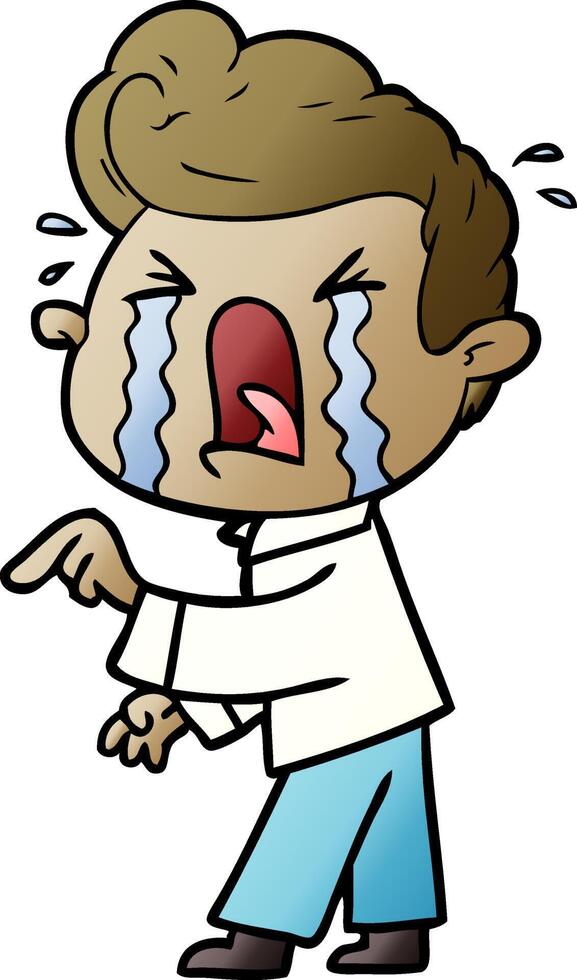 cartoon crying man vector