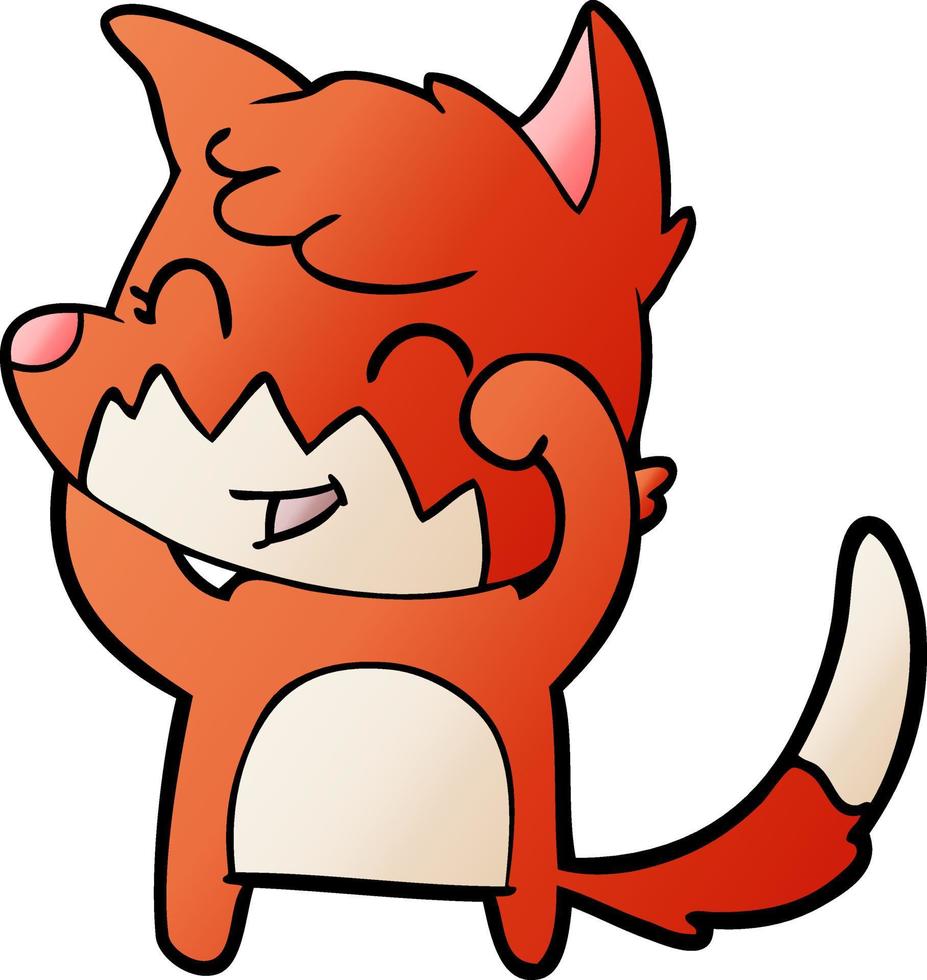 happy cartoon fox vector