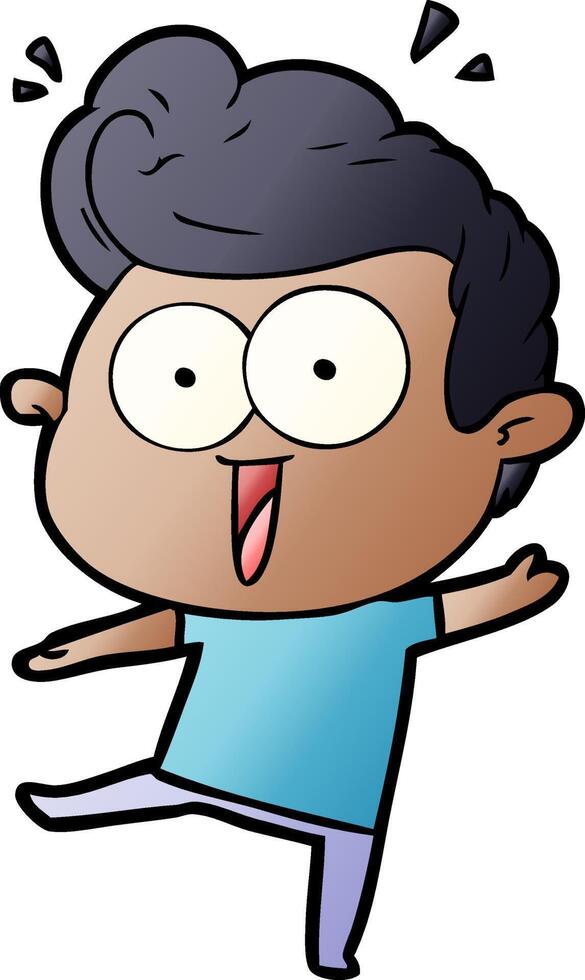 cartoon excited man vector
