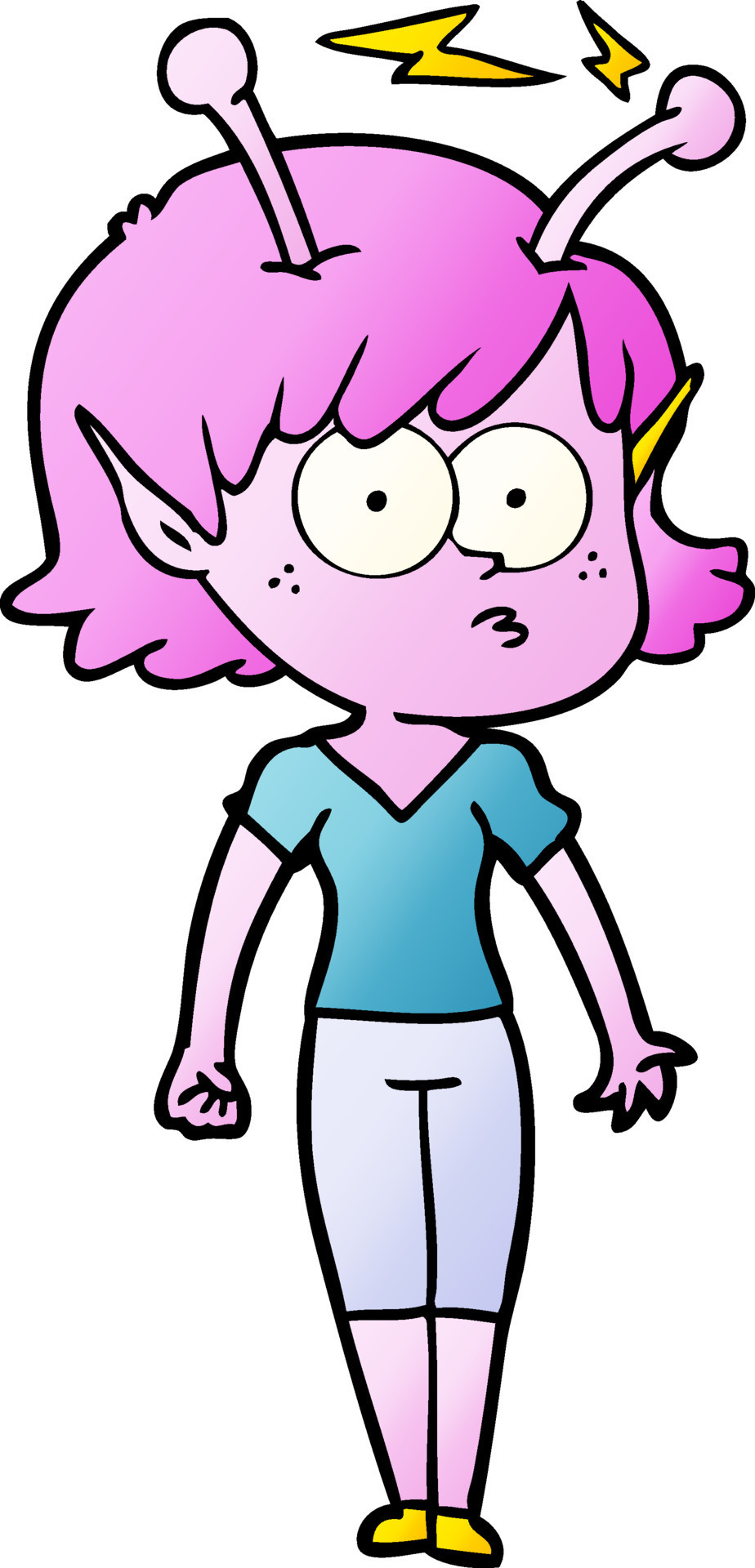 cartoon alien girl 12547118 Vector Art at Vecteezy