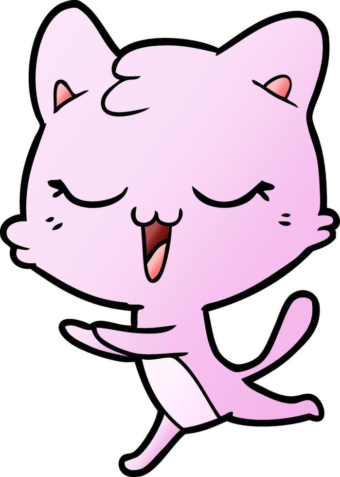 happy cartoon cat vector