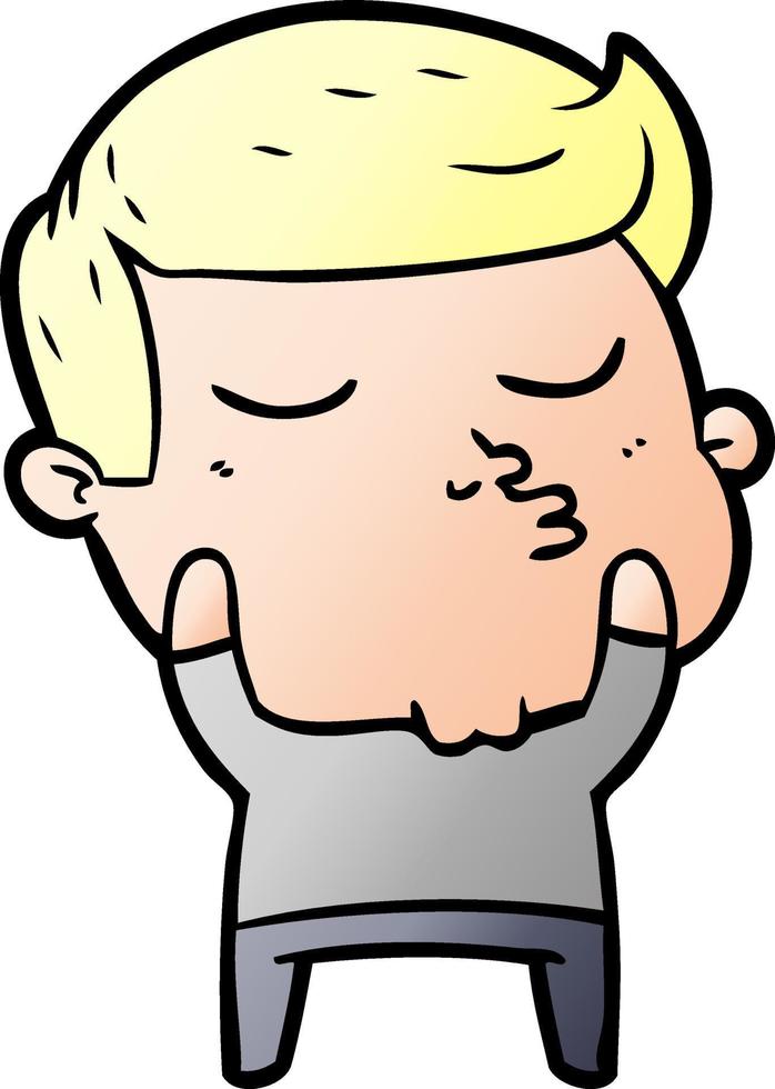 cartoon model guy pouting vector