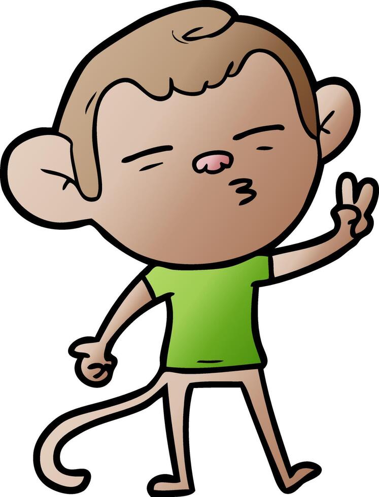 cartoon suspicious monkey vector