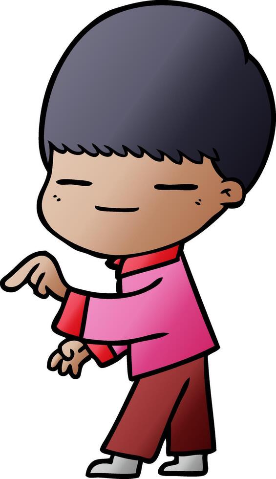 cartoon smug boy vector