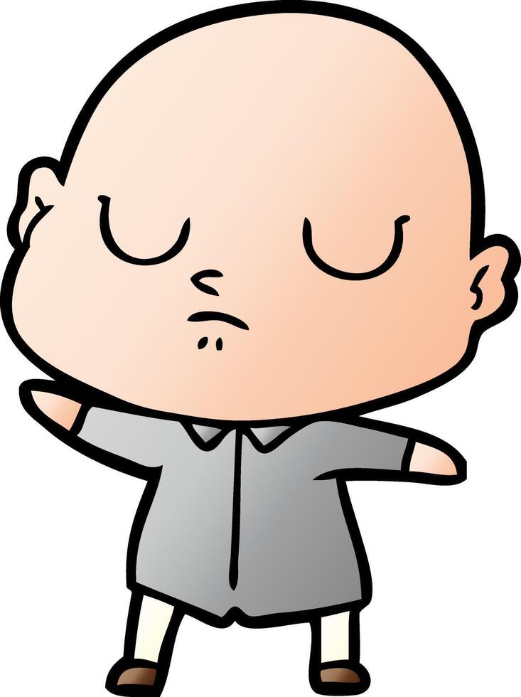 cartoon bald man vector