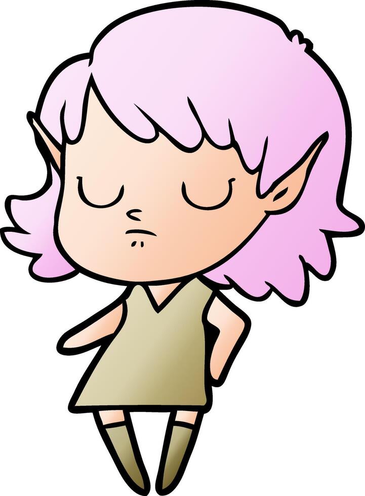 cartoon elf girl vector