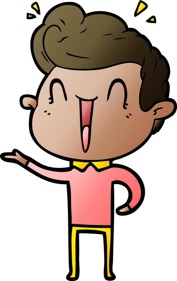 cartoon excited man vector