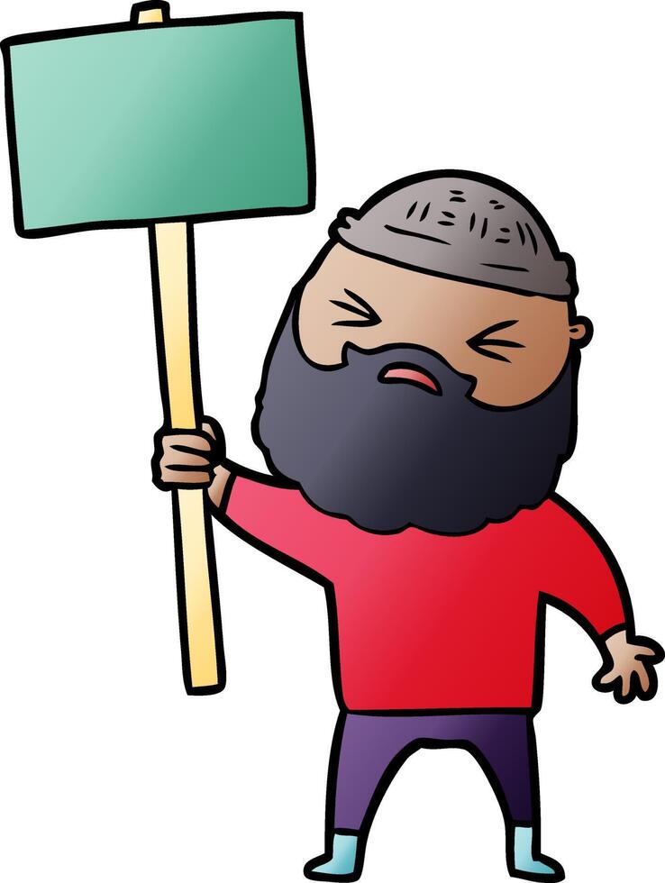 cartoon man with beard vector