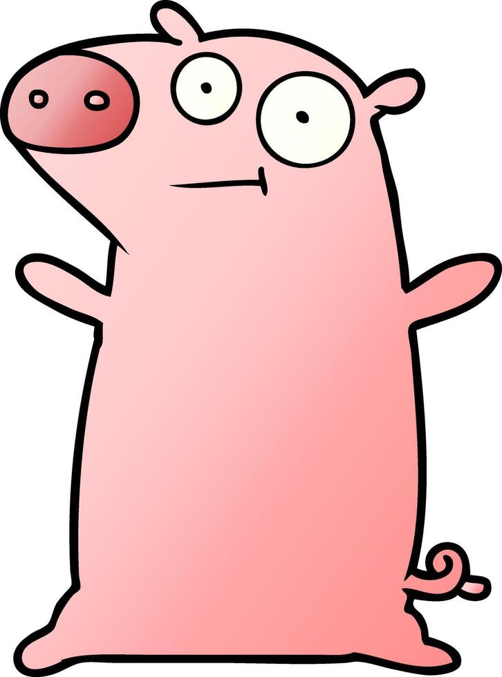 happy cartoon pig vector