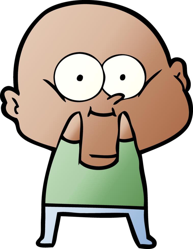 cartoon bald man staring vector